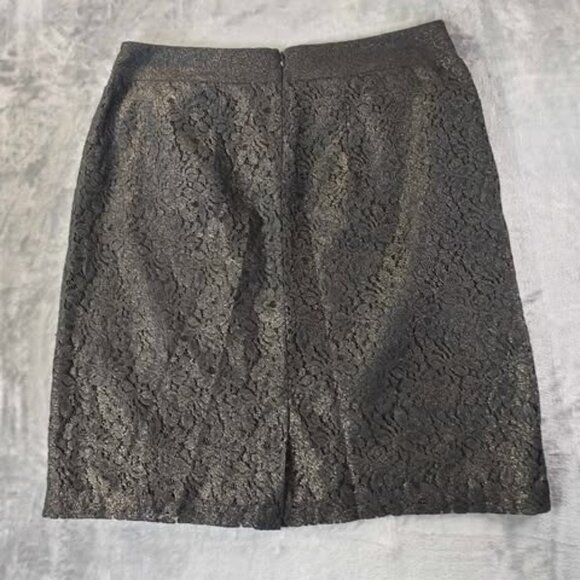 Jaclyn Smith Womens L Black Lace Pencil Skirt Lined Zip Stretch Dressy Vintage - Picture 1 of 11